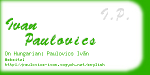 ivan paulovics business card